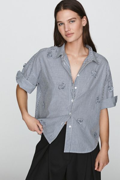 Maeve Mabel 100% Cotton Boxy Oxford Shir Top