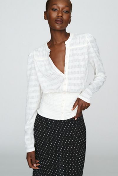 Maeve Market Day Shirred Long-Sleeve Top