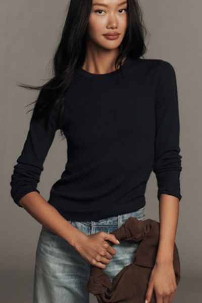 Maeve Markie Fine-Gauge Cashmere Long Sleeve Sweater