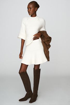Maeve Merino Wool Blend Knit Mini Skirt