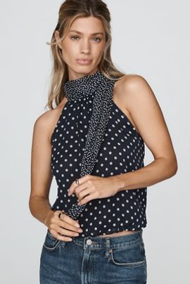 Maeve Mock-Neck Bubble Top