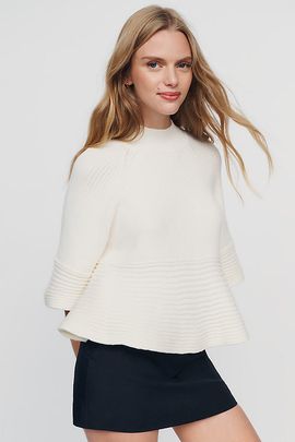 Maeve Mock-Neck Swing Sweater