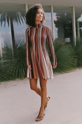 Maeve Mock Neck Mini Dress