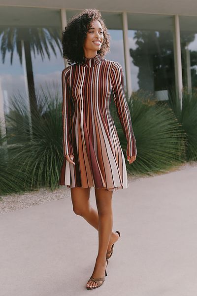 Maeve Mock Neck Mini Dress