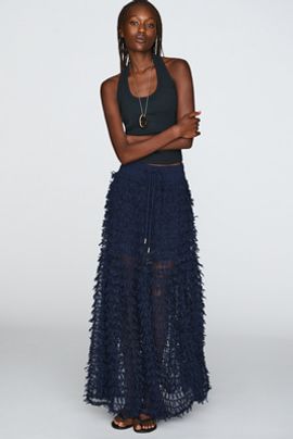 Maeve Playful Textured Midi Skirt