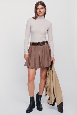 Maeve Pleated A-Line Mini Skirt