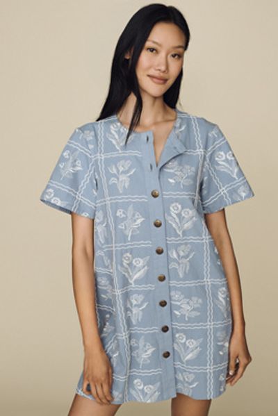 Maeve Pollie Swing Buttondown Mini Dress