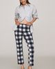 Maeve Poppy Check Kick-Flare Pull-On Pants - 1