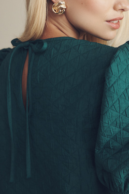 Maeve - Puff-Sleeve Drop-Waist Mini Dress