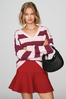 Maeve Raglan Ottoman Swing Mini Skirt
