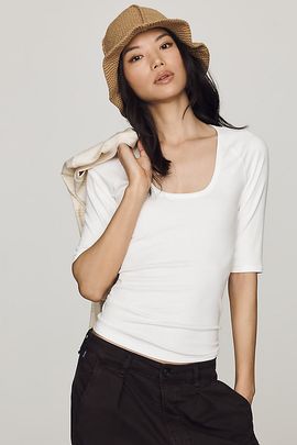 Maeve Raglan Scoop-Neck Top