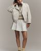 Maeve Retta Funnel-Neck Double-Breasted Short Trench Coat Jacket - 4