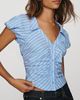 Maeve Ruched Short-Sleeve Buttondown Shirt - 2