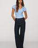 Maeve Ruched Short-Sleeve Buttondown Shirt - 3