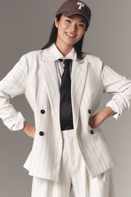 Maeve Rue Oversized Double Breasted Blazer Jacket