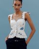 Maeve Ruffle-Strap Scallop Tea Towel Peplum Top - 1