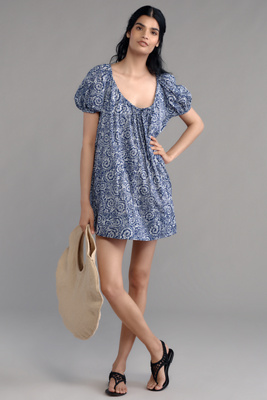 maeve mini swing dress Maeve Long-Sleeve V-Neck Mini Swing Dress