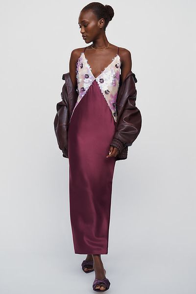Maeve Sequin Slip Midi Dress