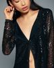 Maeve Sequined Stretch Knit Cardigan Top - 1