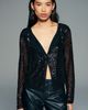 Maeve Sequined Stretch Knit Cardigan Top - 2