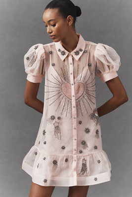 sachin and babi light blue dress Maeve Embroidered Mini Shift Dress main image 0