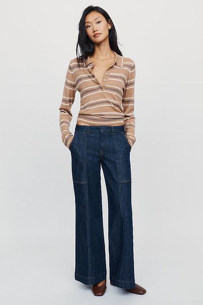 Maeve Shrunk Trunk Low-Rise Relaxed Flare Jeans