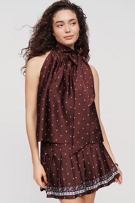 Maeve Silken Scarf Neck Top
