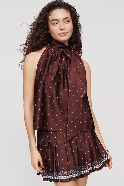 Maeve Silken Scarf Neck Top