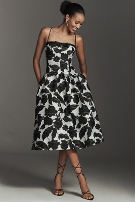 maeve sleeveless square neck drop waist midi dress Maeve Sleeveless Midi Dress