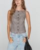 Maeve Sleeveless Structured Button-Front Top - 1