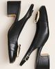 Maeve Sling-Back Leather Buckle Heels - 2