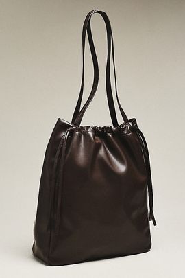 Maeve Slouchy Faux Leather Cinched Tote Bag