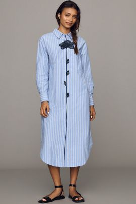 Maeve Soren Long-Sleeve Midi Shirtdress