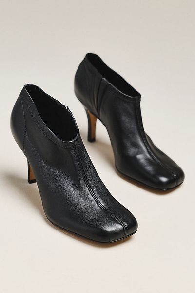 Maeve Square-Toe Leather Booties