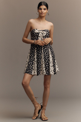 Maeve - Strapless Bow-Front Swing Mini Dress