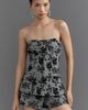 Maeve Strapless Plaid Floral Romper - 1