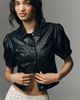 Maeve Studio Faux-Leather Shrunken Jacket - 2