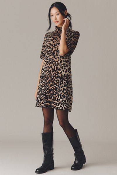 Maeve - The Annalise Mock-Neck Mini Sweater Dress by