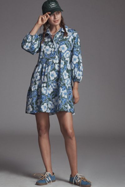 long sleeve mini dress Embellished Long Sleeve Mini Dress in Blush - 4 / Regular