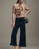 Maeve The Colette Crop Velvet Ruffle-Hem Pants by Maeve - 1