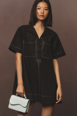 the jeannie short sleeve a line mini dress by maeve Maeve