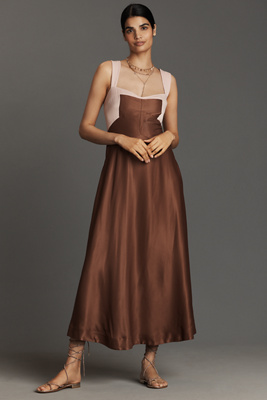 satin strapless maxi dress Thats So Fetch | Elio Strapless Satin Maxi Dress | champagne