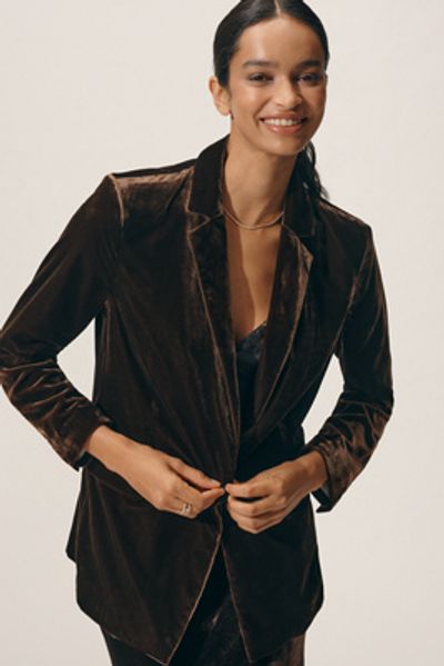 Maeve The Tessie Blazer by Maeve: Velvet Edition Jacket