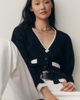 Maeve Tipped Crew-Neck Cardigan - 1