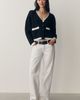 Maeve Tipped Crew-Neck Cardigan - 4