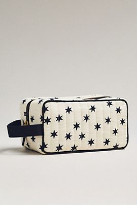 Maeve Two-Tone Patterned Puffy Cosmetic Bag