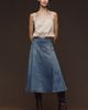 Maeve Twyla Paneled-Denim Midi Skirt - 1