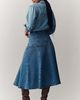 Maeve Twyla Paneled-Denim Midi Skirt - 8