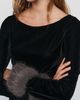 Maeve Velvet Faux Fur Cuff Crew Neck Top - 3