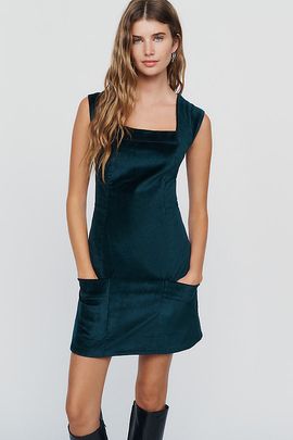 Maeve Velvet Square Neck Mini Dress